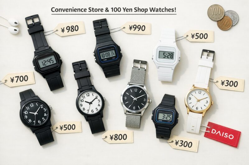 コンビニや100均で買える腕時計の比較