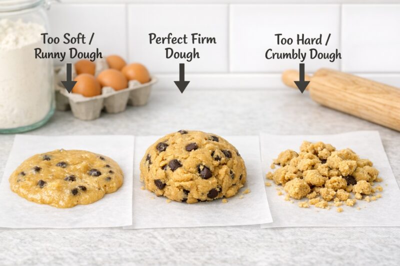 クッキー生地の硬さの目安比較