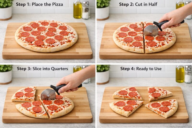 コストコピザのトースターに入るカット方法