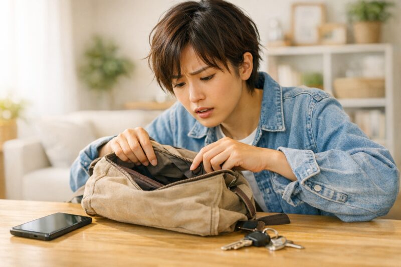 ワイヤレスイヤホンのケースをなくしたイメージ