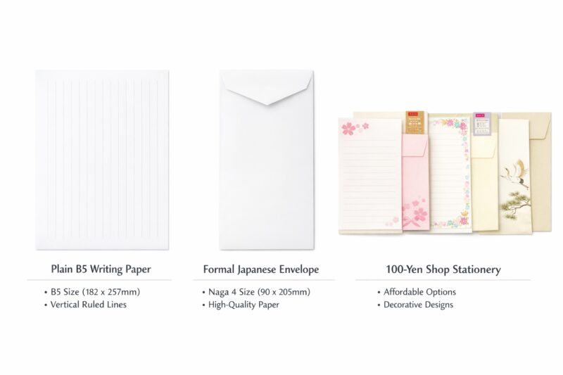 お礼状に使う便箋と封筒の種類比較