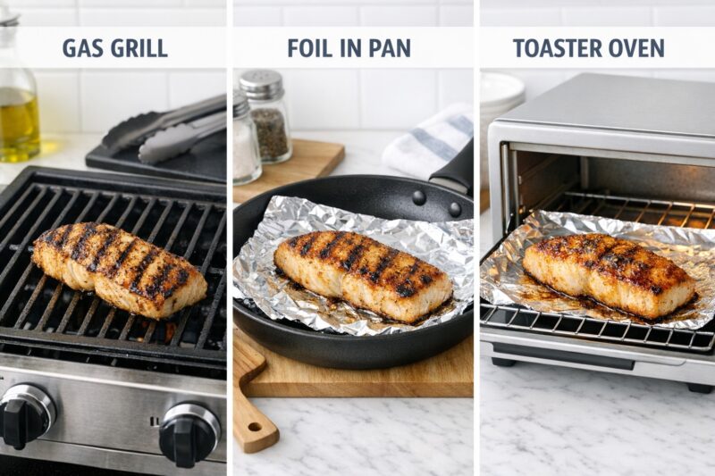 さばみりんの焼き方を調理器具別に比較