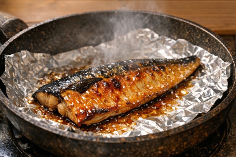 フライパンでのさばみりんの焼き方